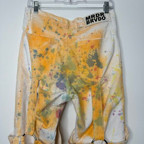 Who Decides War by Ev Bravado Multi Dyed Bondage Jeans Size 30 - Picture 9 of 14